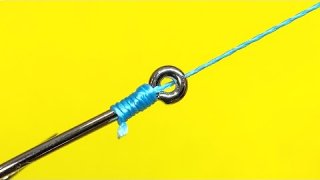 Simple universal fishing knot for any hook. Fishing knot Trombone loop. Best Fishing Videos